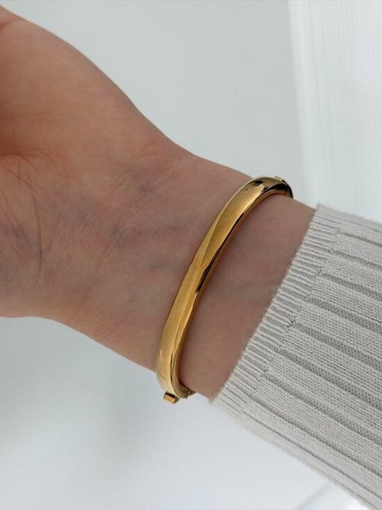 SKU:0613 vintage vibe gold metal bracelet watch Stainless steel + gift bag main image 5